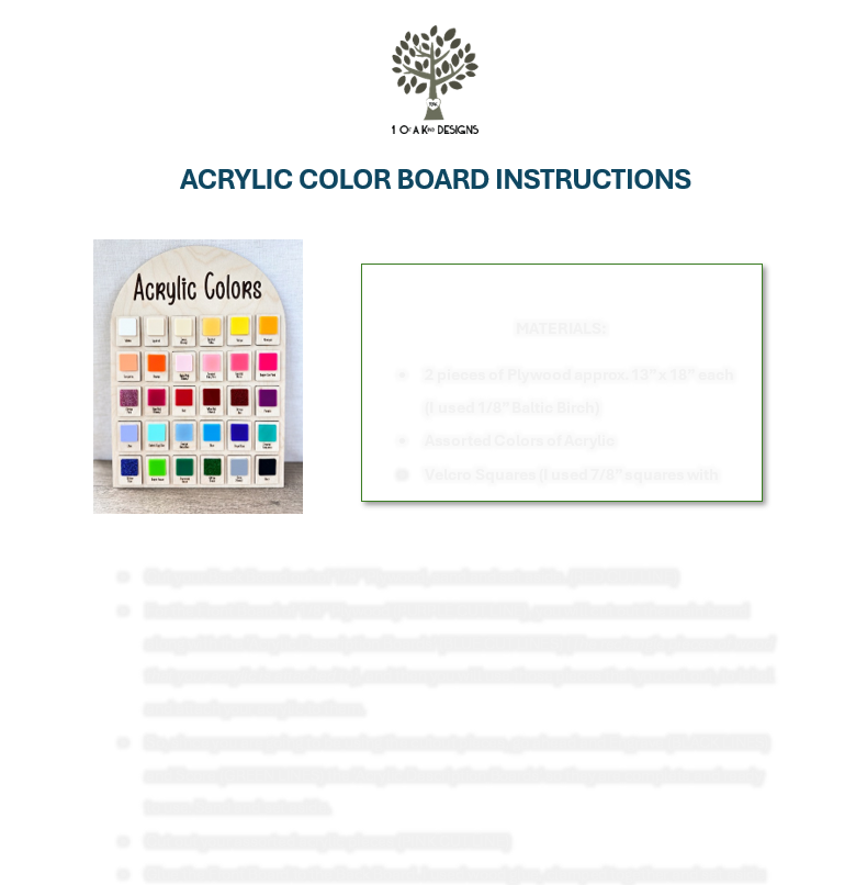 Acrylic Color Chart Laser File