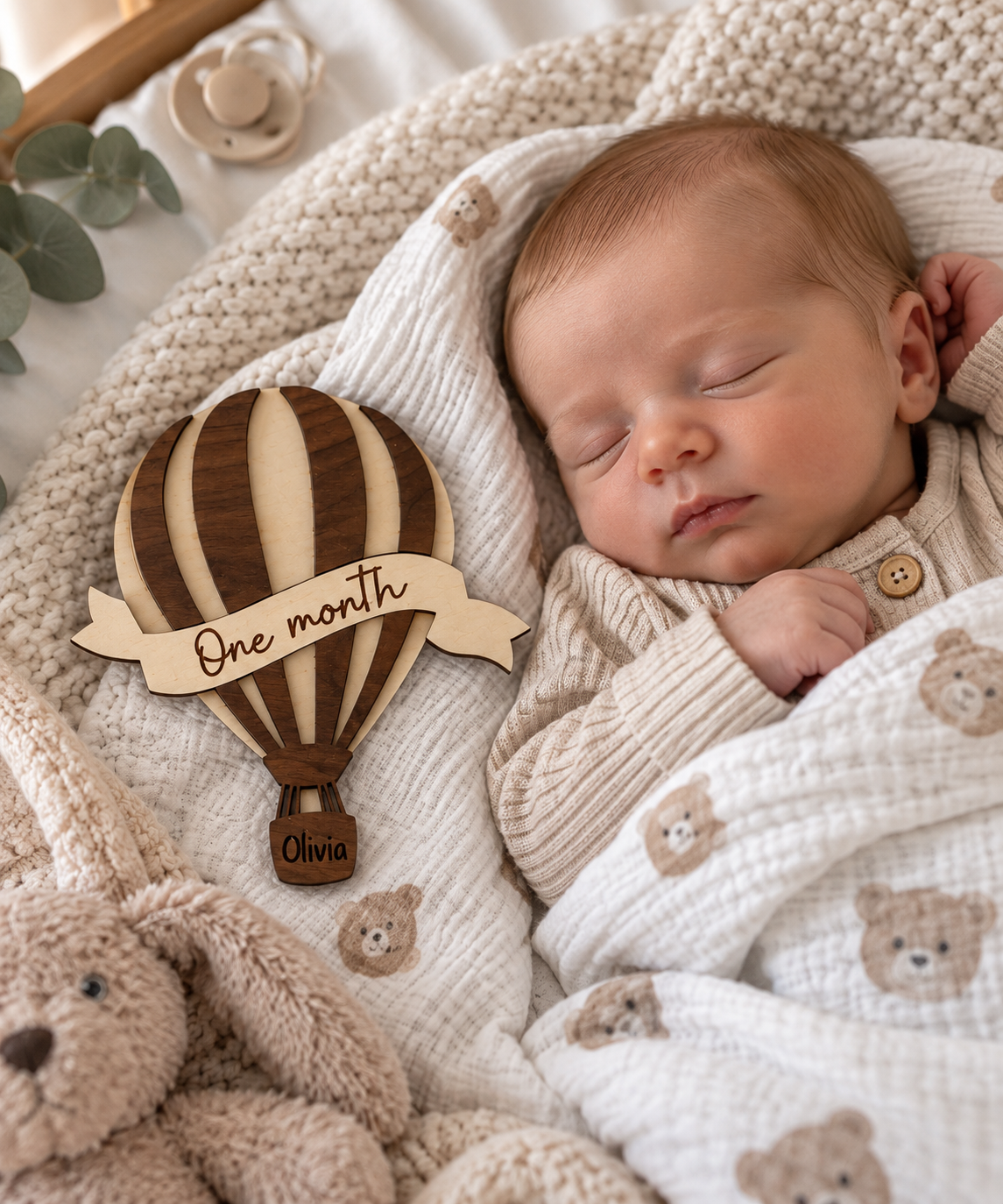 Personalized Hot Air Balloon Baby Milestone Set