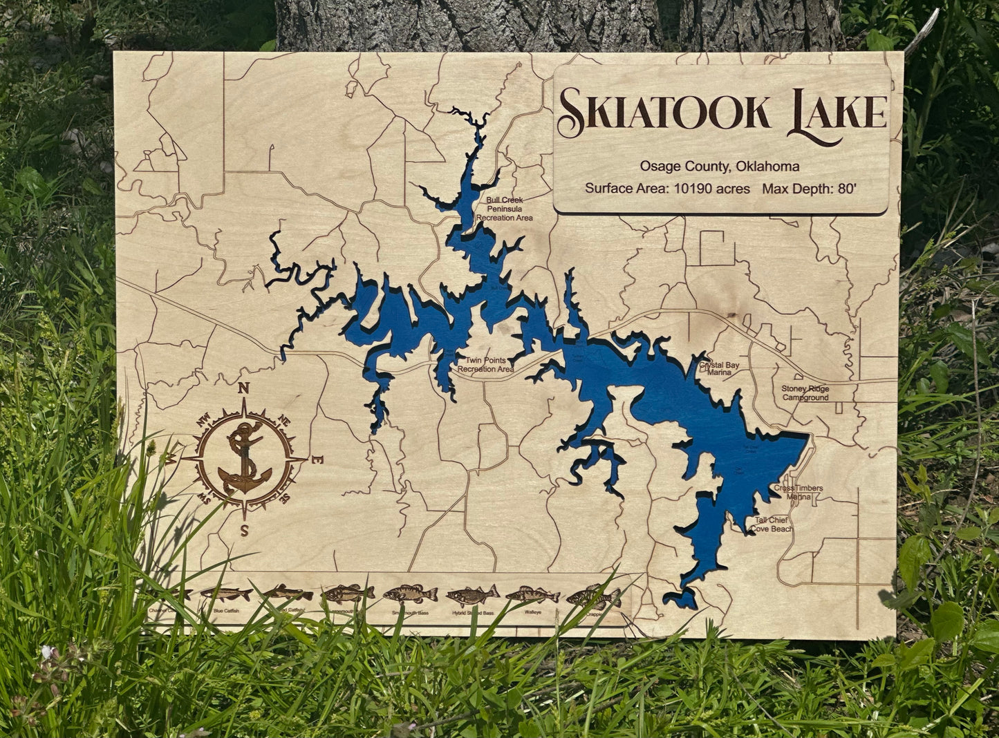 Engraved Lake Map