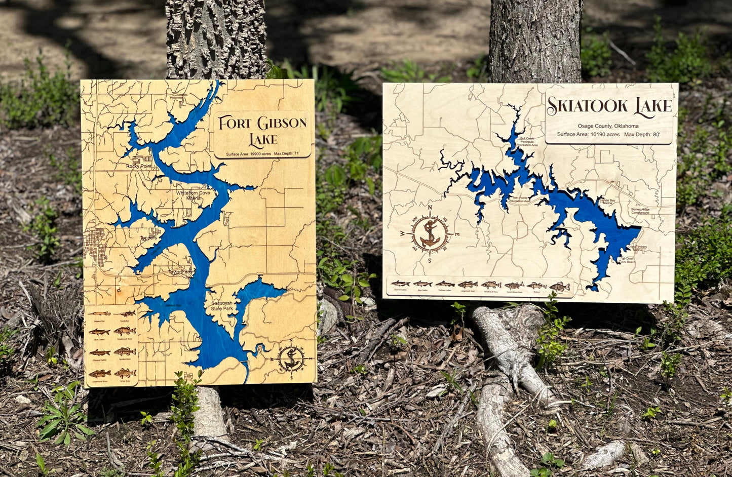 Engraved Lake Map