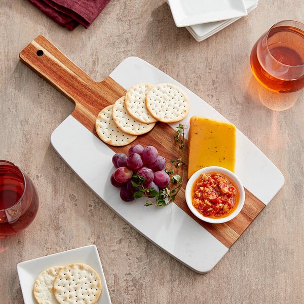 Marble & Acacia Serving Board