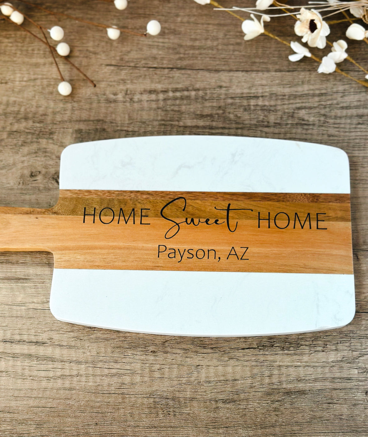 Marble & Acacia Serving Board
