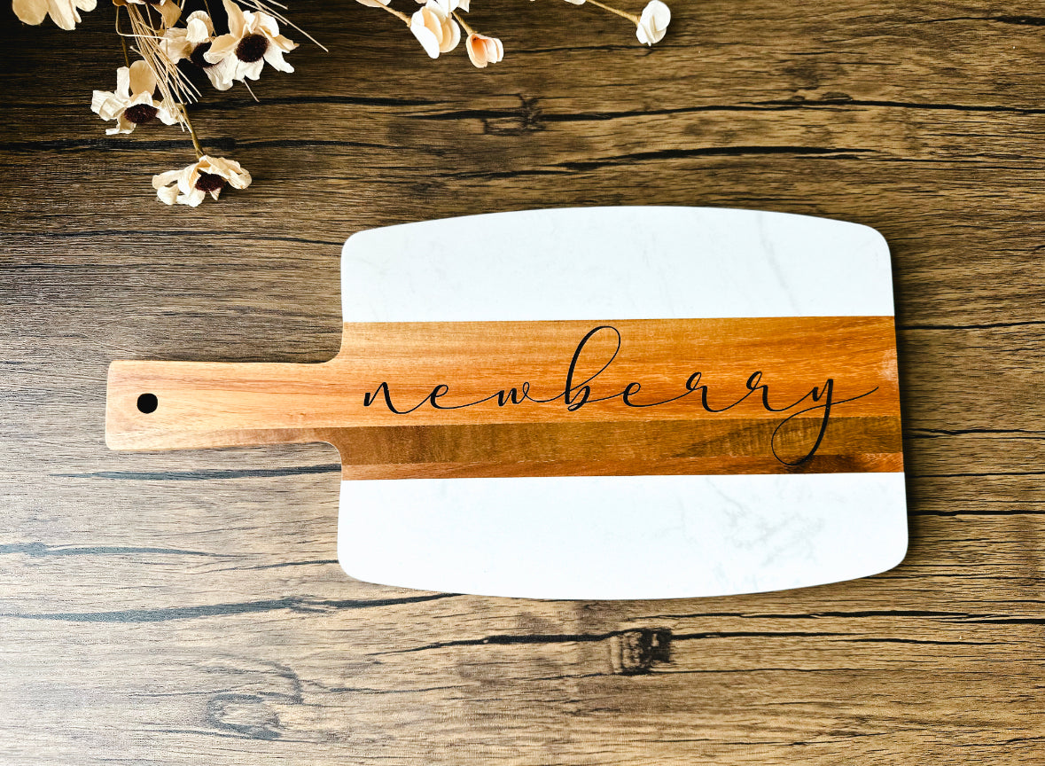 Marble & Acacia Serving Board