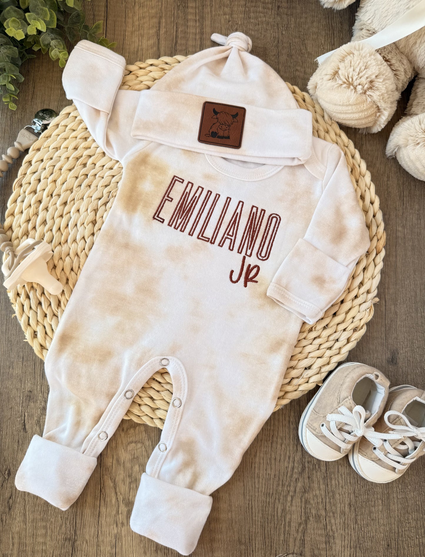 Boys Newborn Outfit (Blue or Latte)