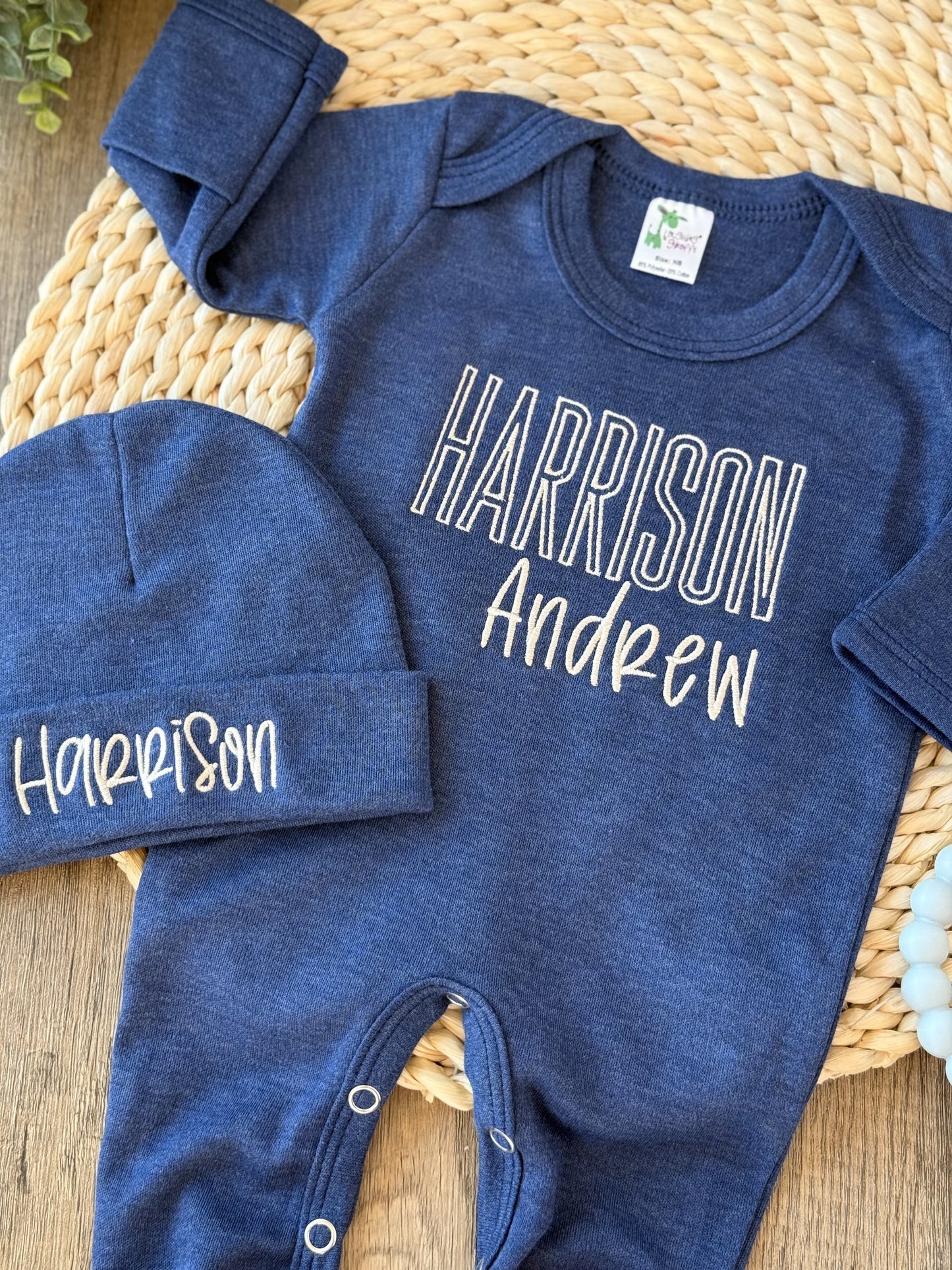 Boys Newborn Outfit (Blue or Latte)