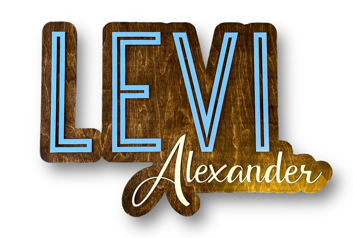 Wood Nursery Name Sign