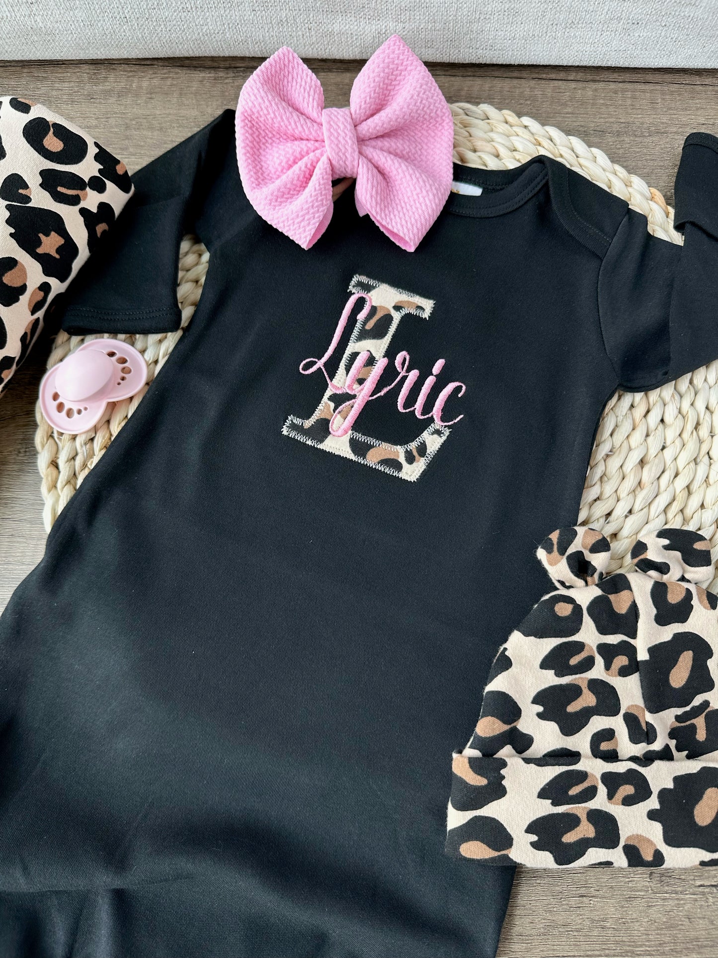 Infant Gown Leopard Set