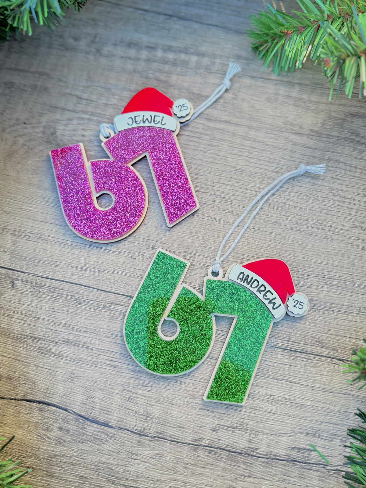 Personalized Six Seven (6-7) Christmas Ornament