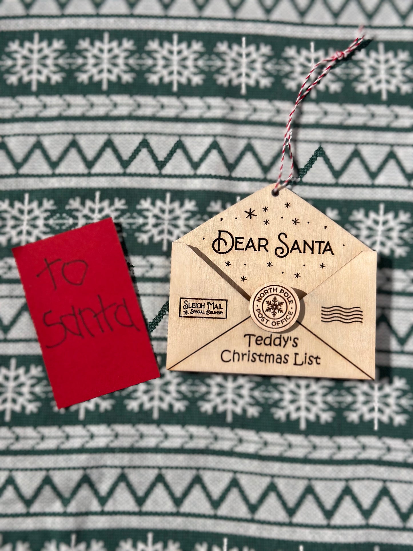 Letter to Santa Christmas Ornament