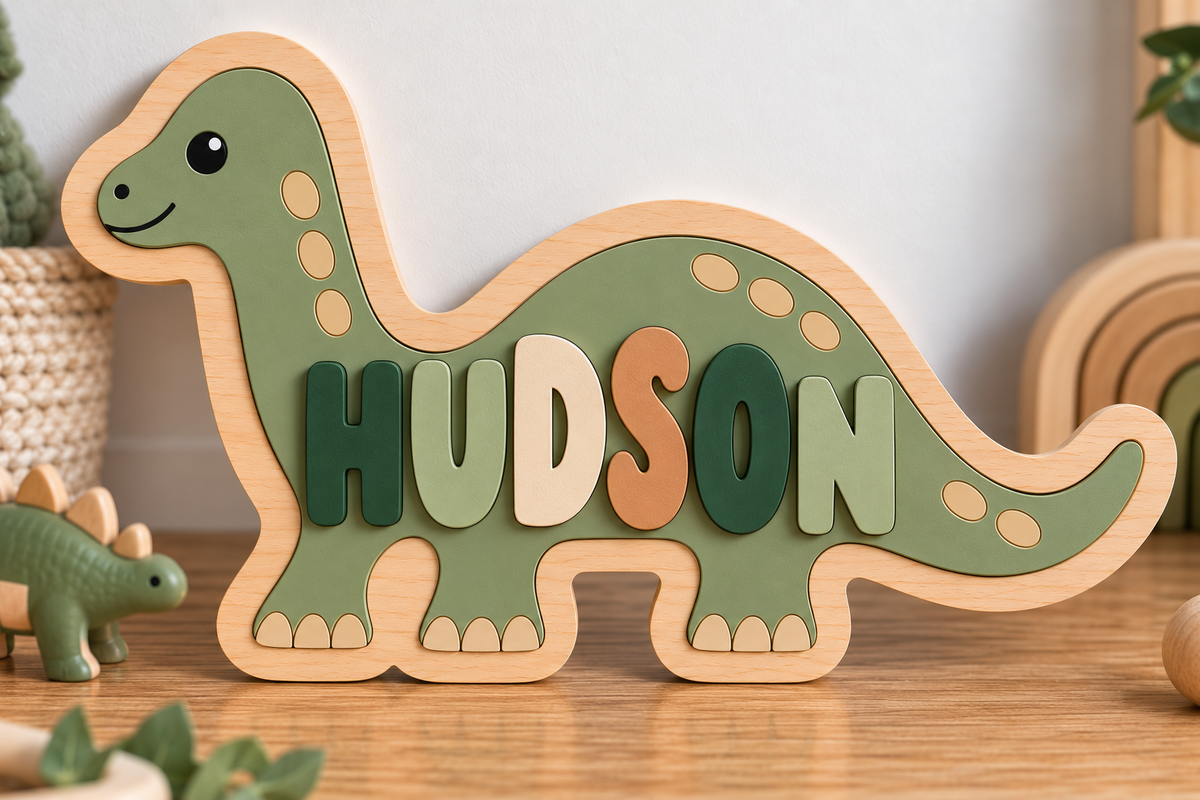 Dinosaur Name Puzzle Digital Laser File