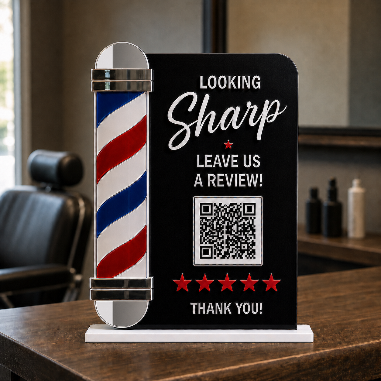 Barber Shop QR Sign