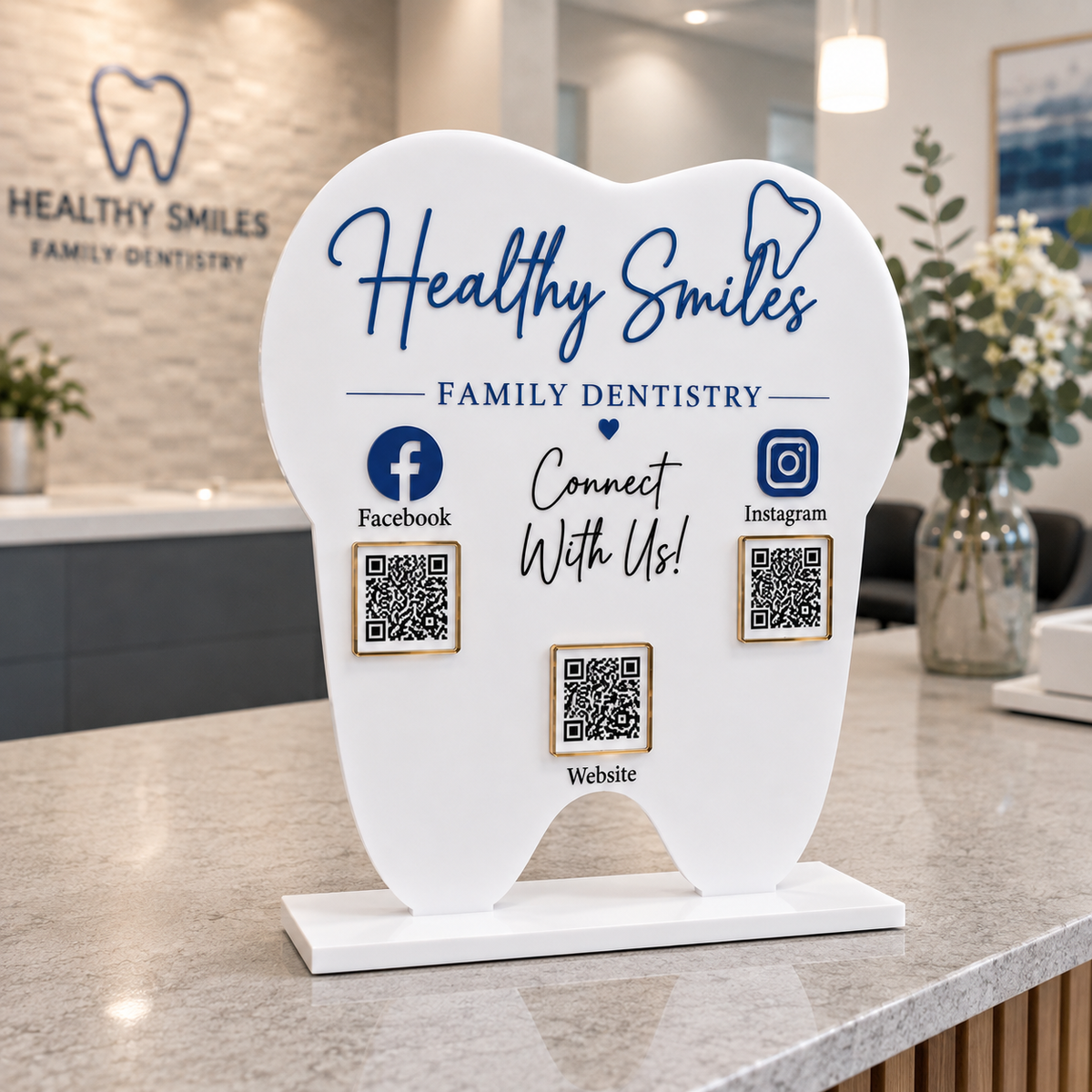 Custom Dental Office Tooth QR Sign