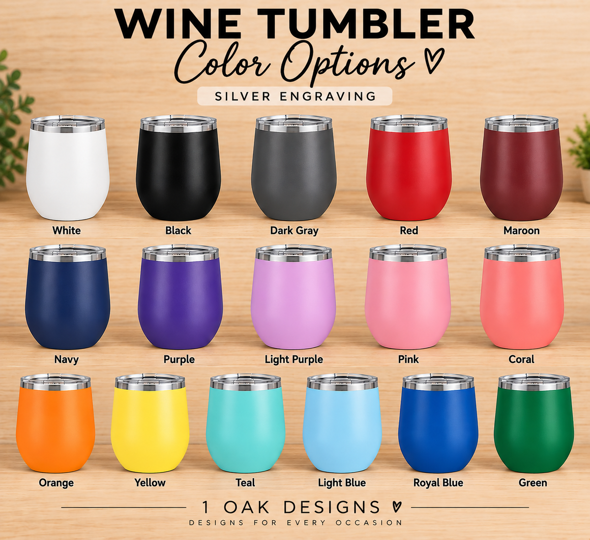 Custom Engraved Wine Tumblers | Bulk 12 oz Tumblers