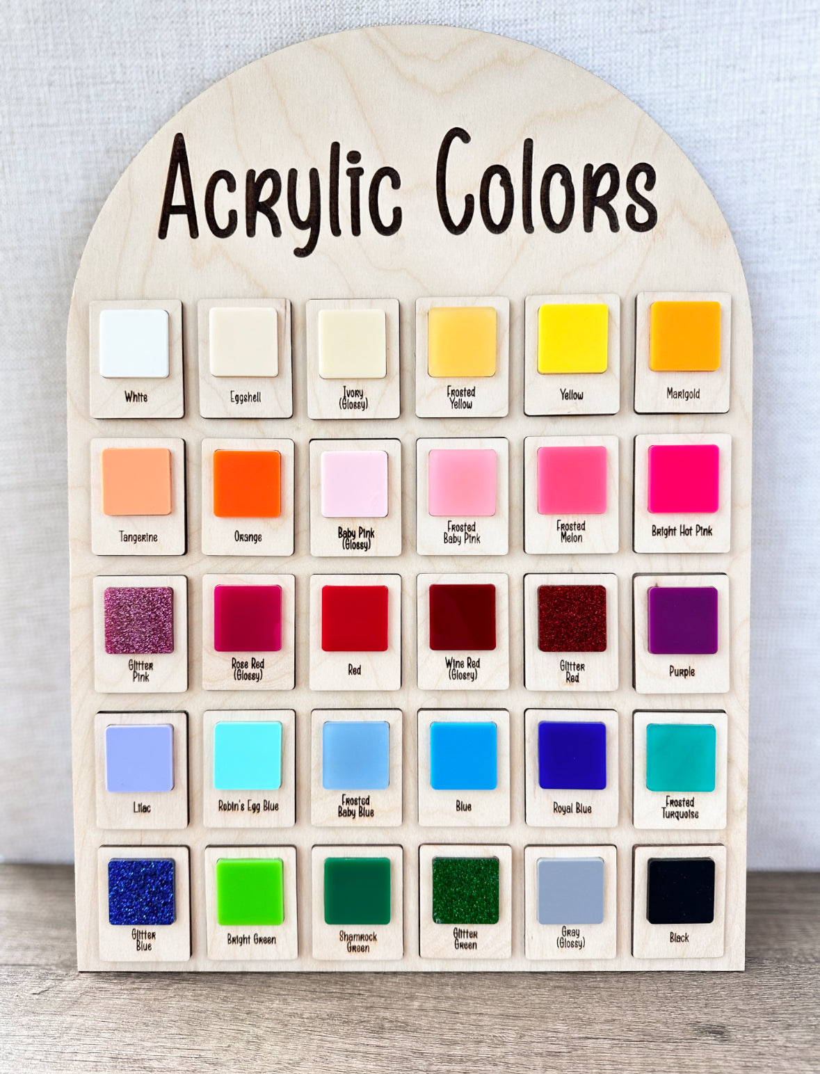Color Price Acrylic Color Chart Laser File – 1 Of A Kind Designs