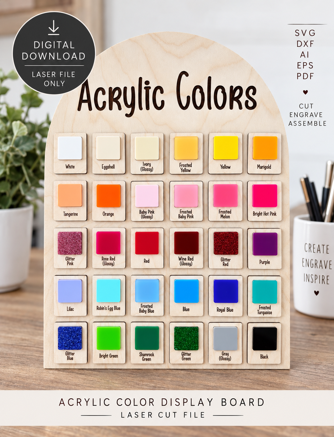 Acrylic Color Chart Laser File
