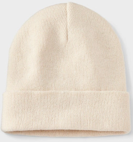 Beanie with Personalized Leather Tag