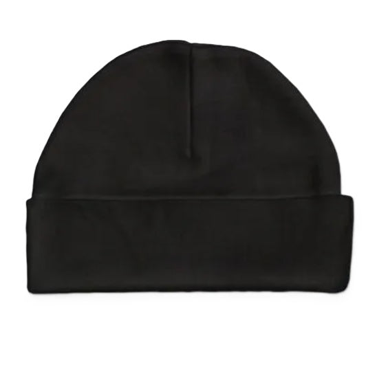 Beanie with Personalized Leather Tag