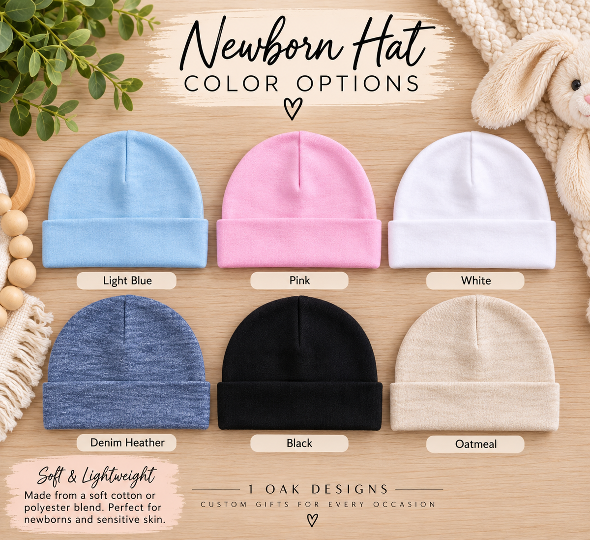 Personalized Kids Beanie with Leatherette Name Patch