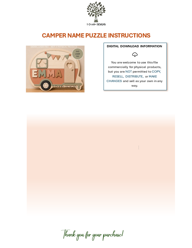 Retro Camper Name Puzzle SVG | Kids Laser Cut File