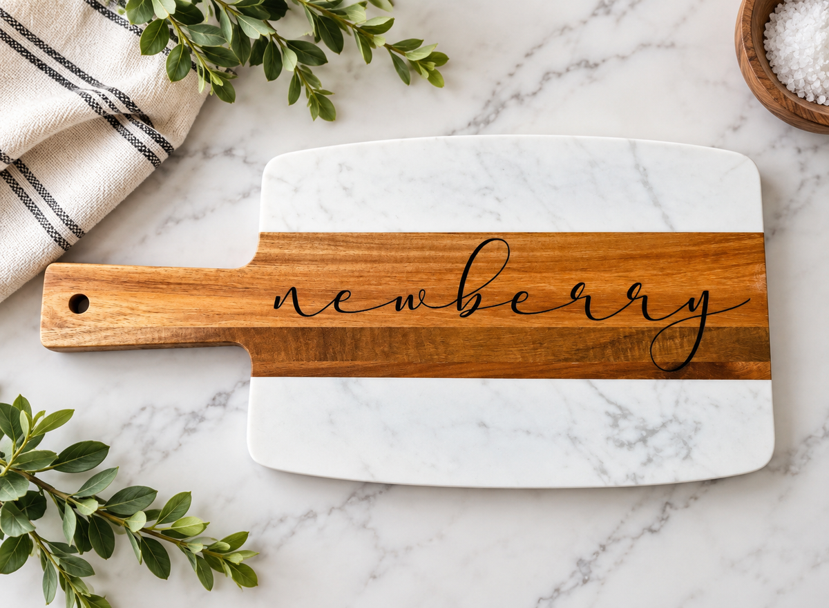 Marble & Acacia Serving Board