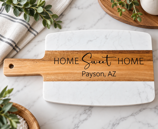 Marble & Acacia Serving Board