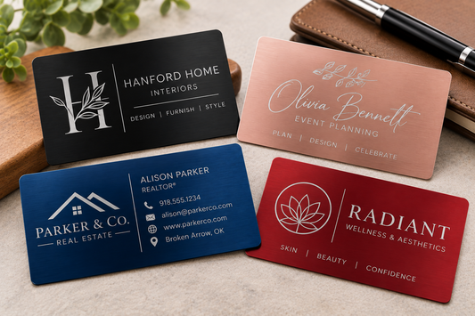 Custom Engraved Aluminum Business Cards