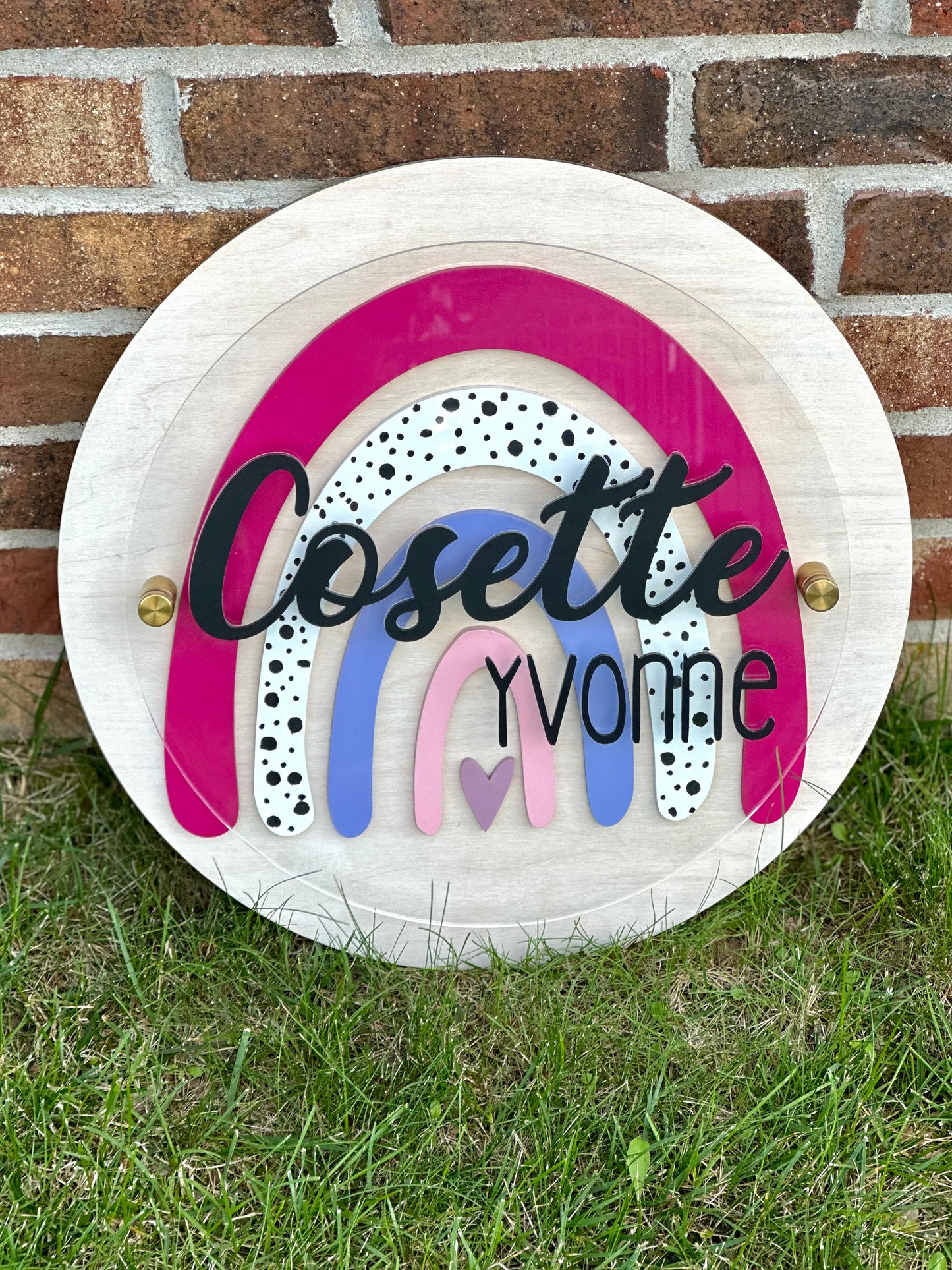 3D Wood and Acrylic Rainbow Nursery Sign