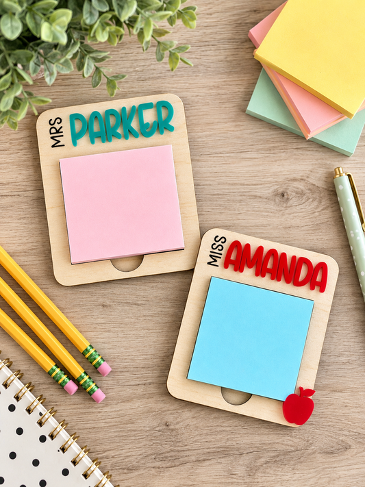 Personalized Teacher Post-it Note Holder