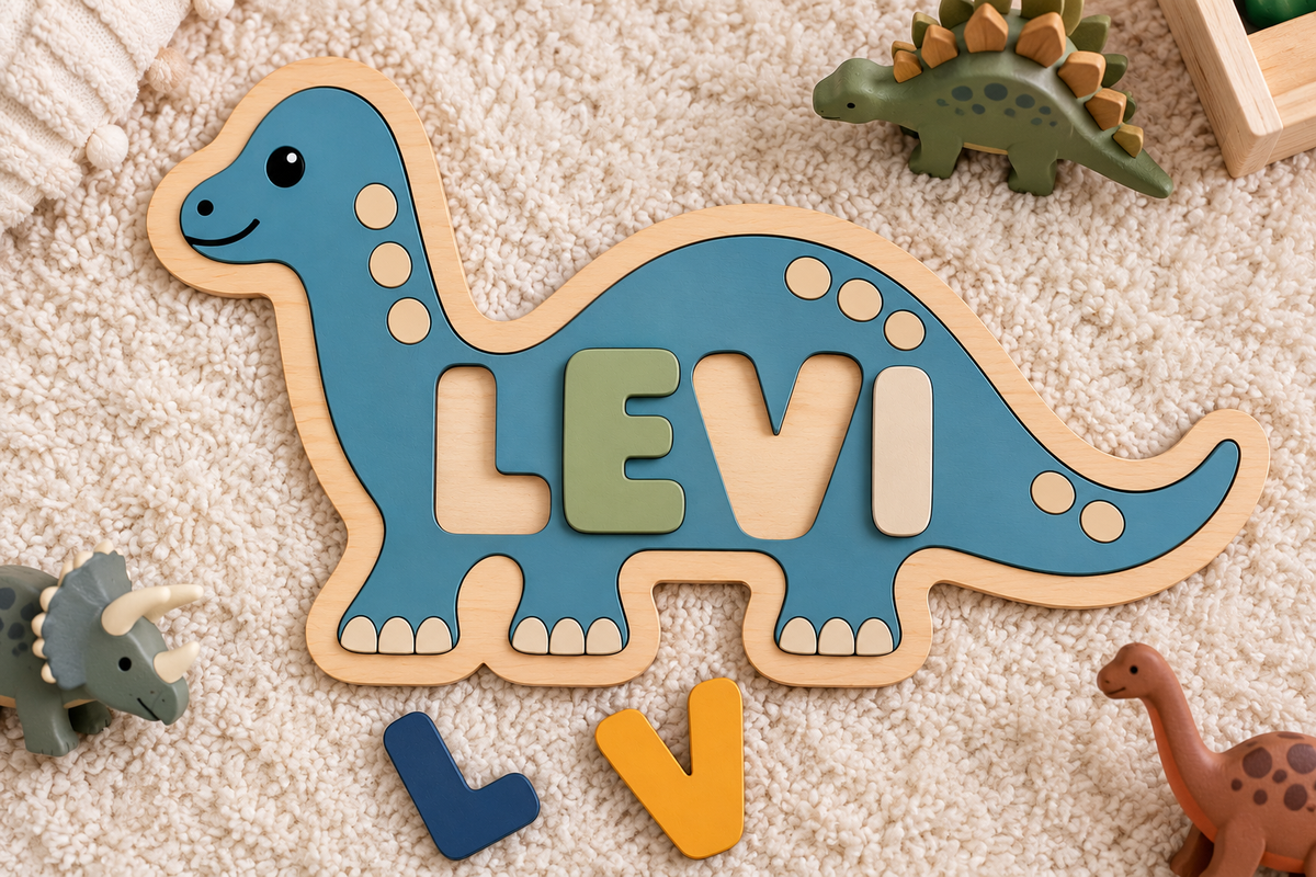 Dinosaur Name Puzzle Digital Laser File