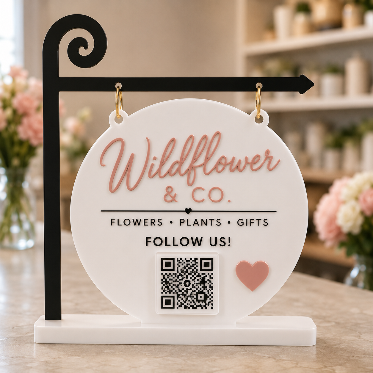 Custom Farmers Market Boutique Shop QR Sign