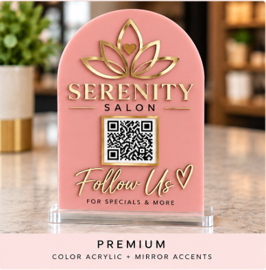Personalized Business QR Code Sign | Semi-Custom Arch Design