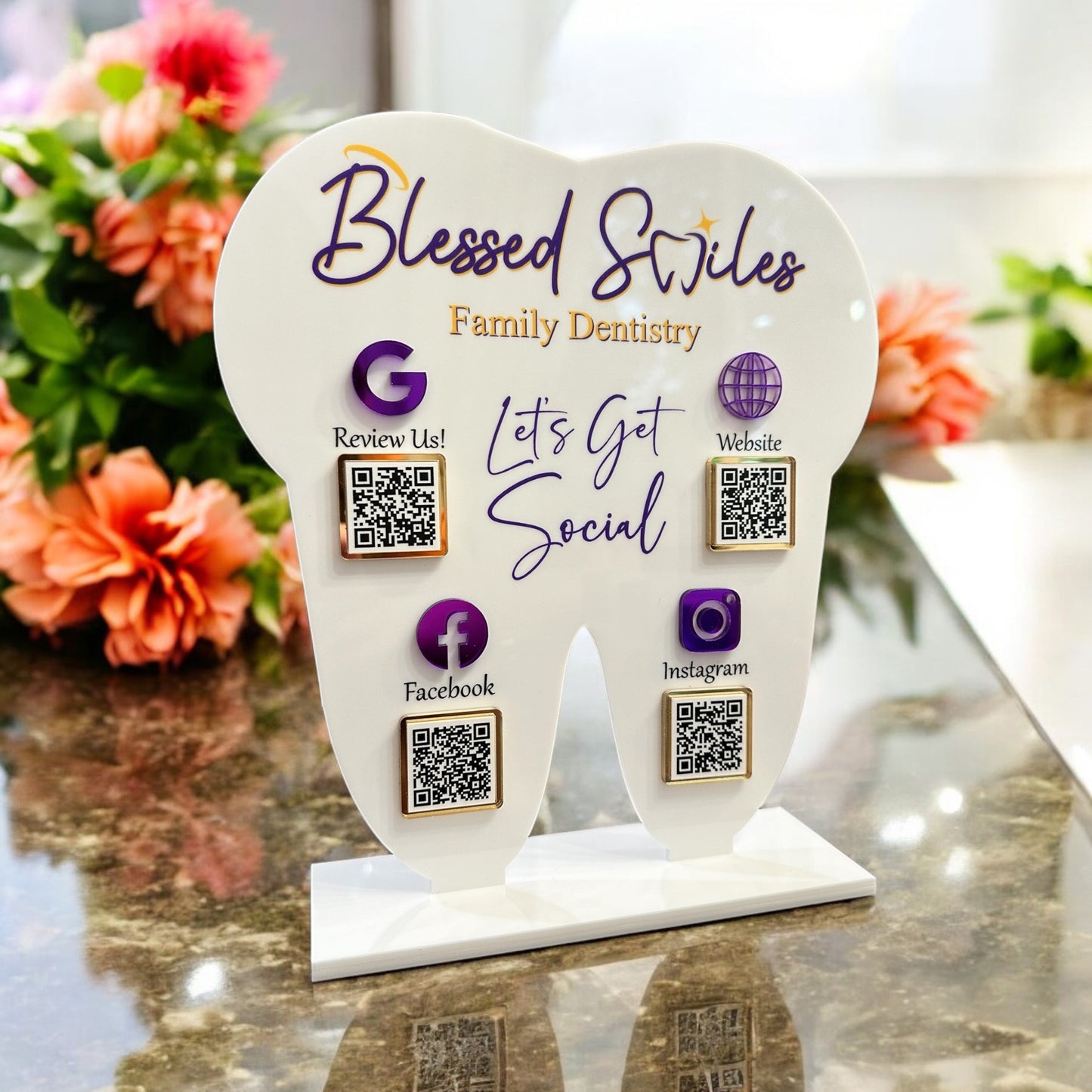 Custom Dental Office Tooth QR Sign