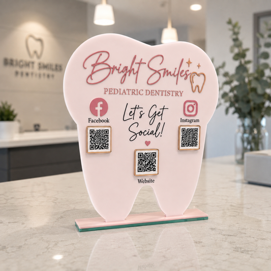 Custom Dental Office Tooth QR Sign