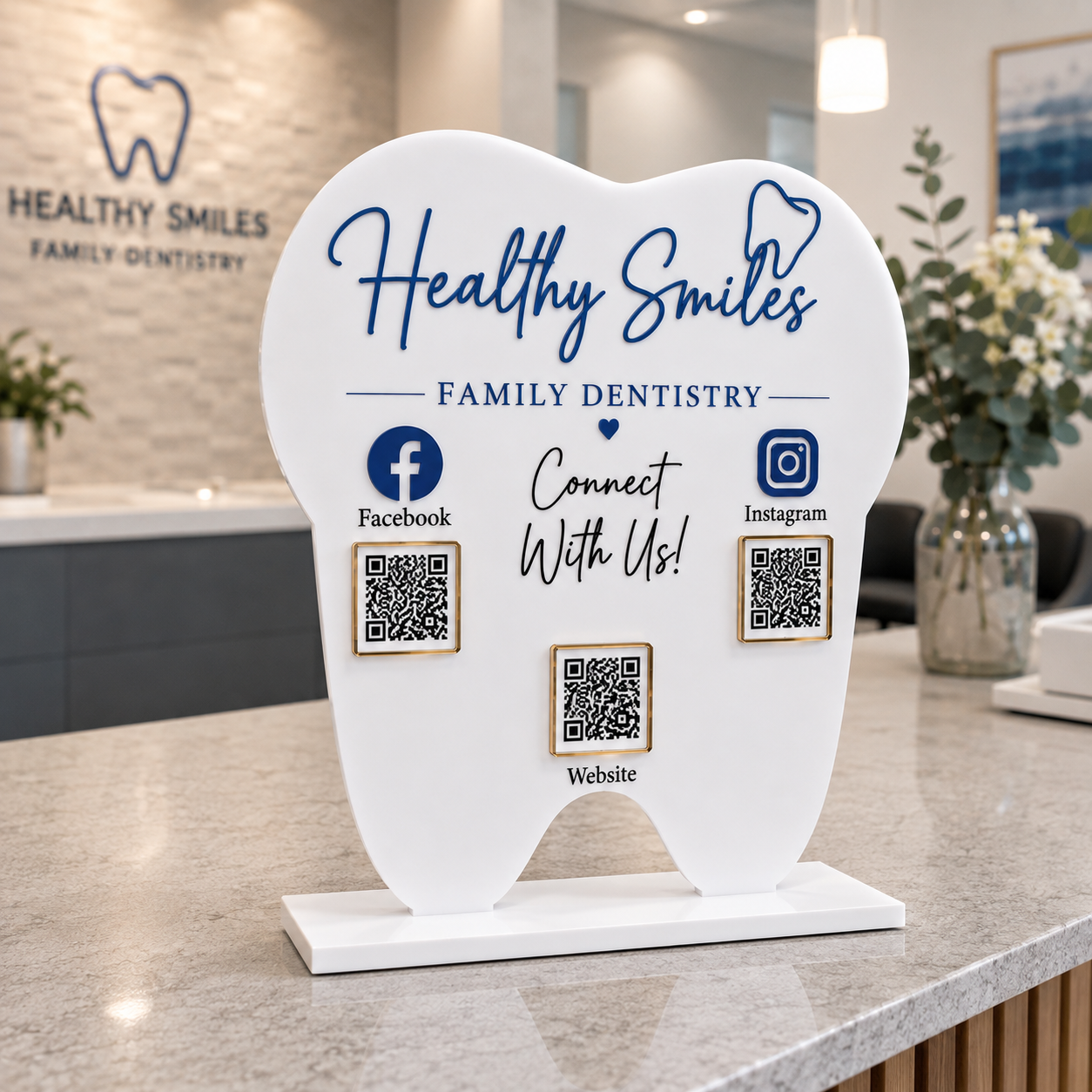 Custom Dental Office Tooth QR Sign