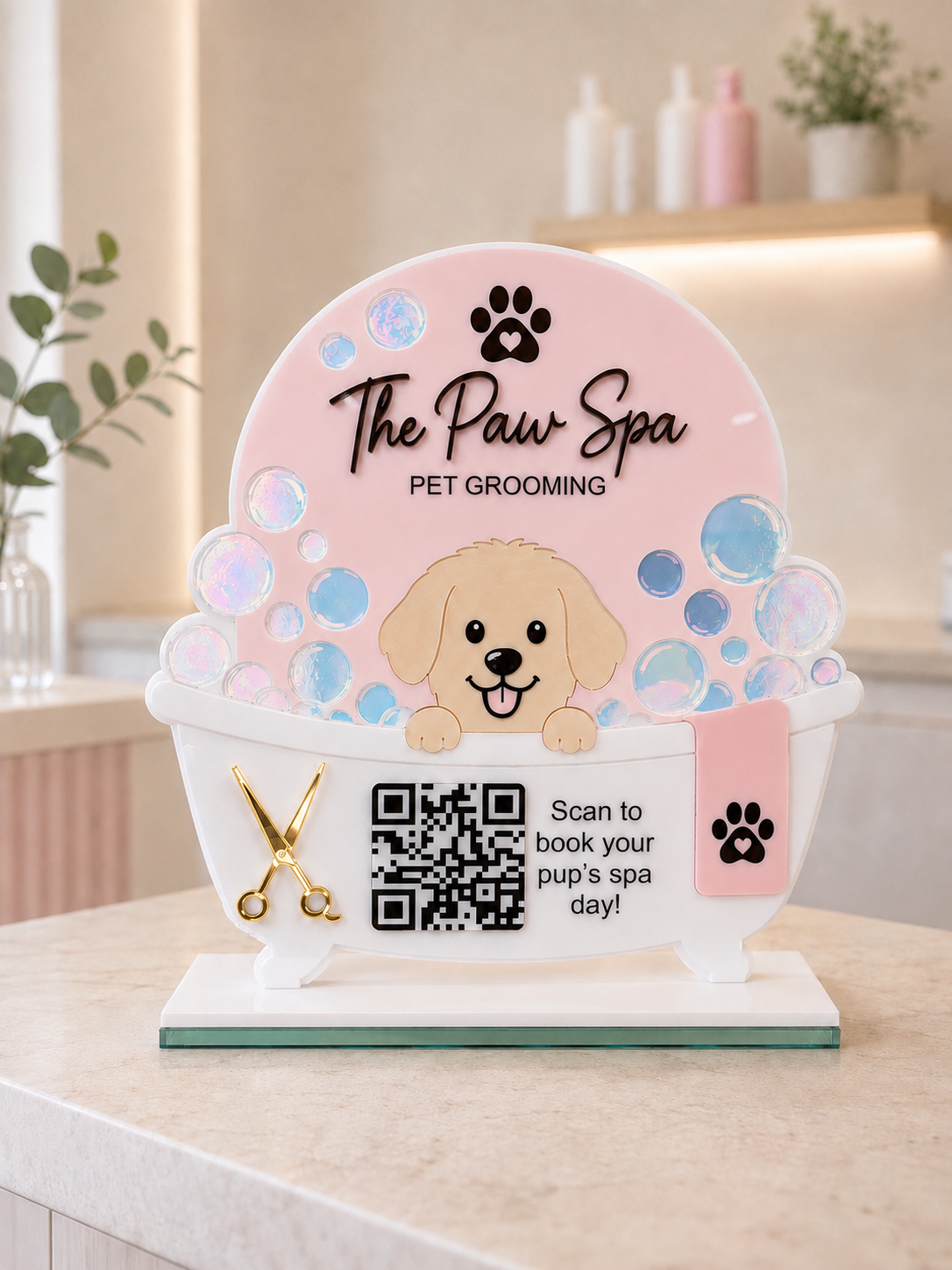 Custom Pet Spa QR Sign