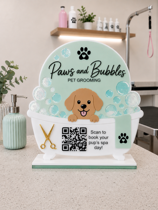 Custom Pet Spa QR Sign