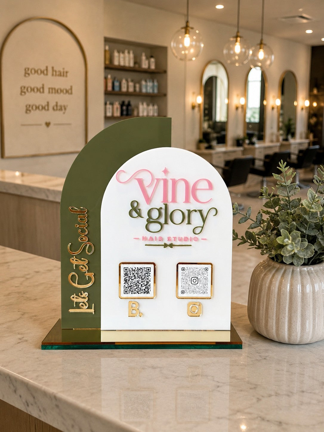 Double Arch QR Sign