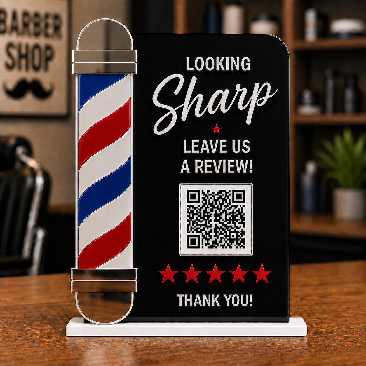 Barber Shop QR Sign