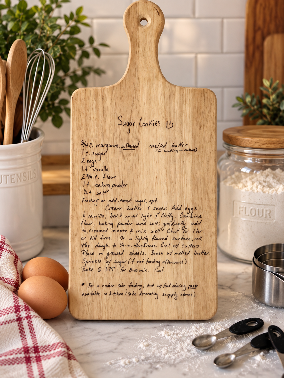 Handwritten Recipe Cutting Board