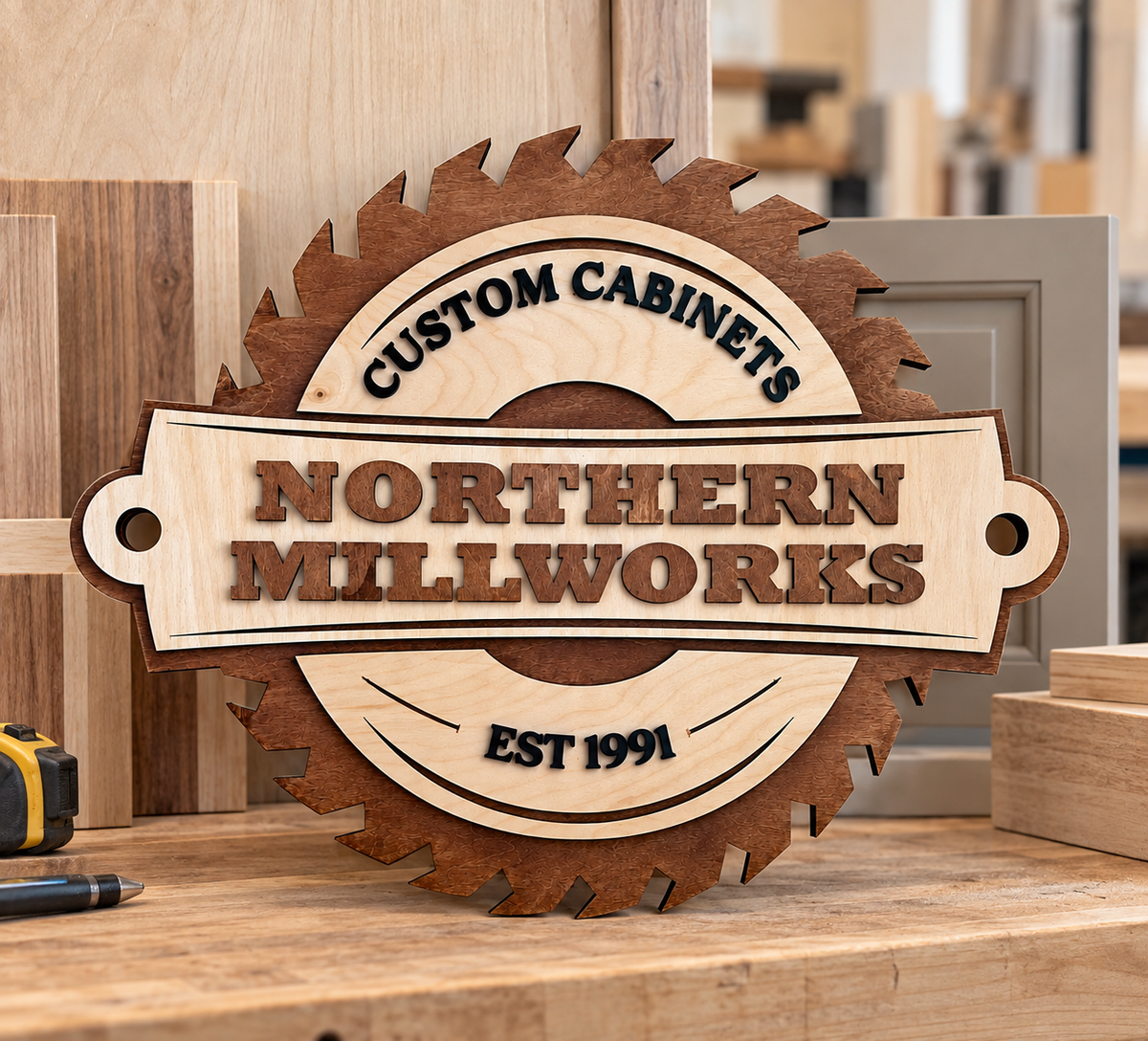 Custom Woodshop Sign