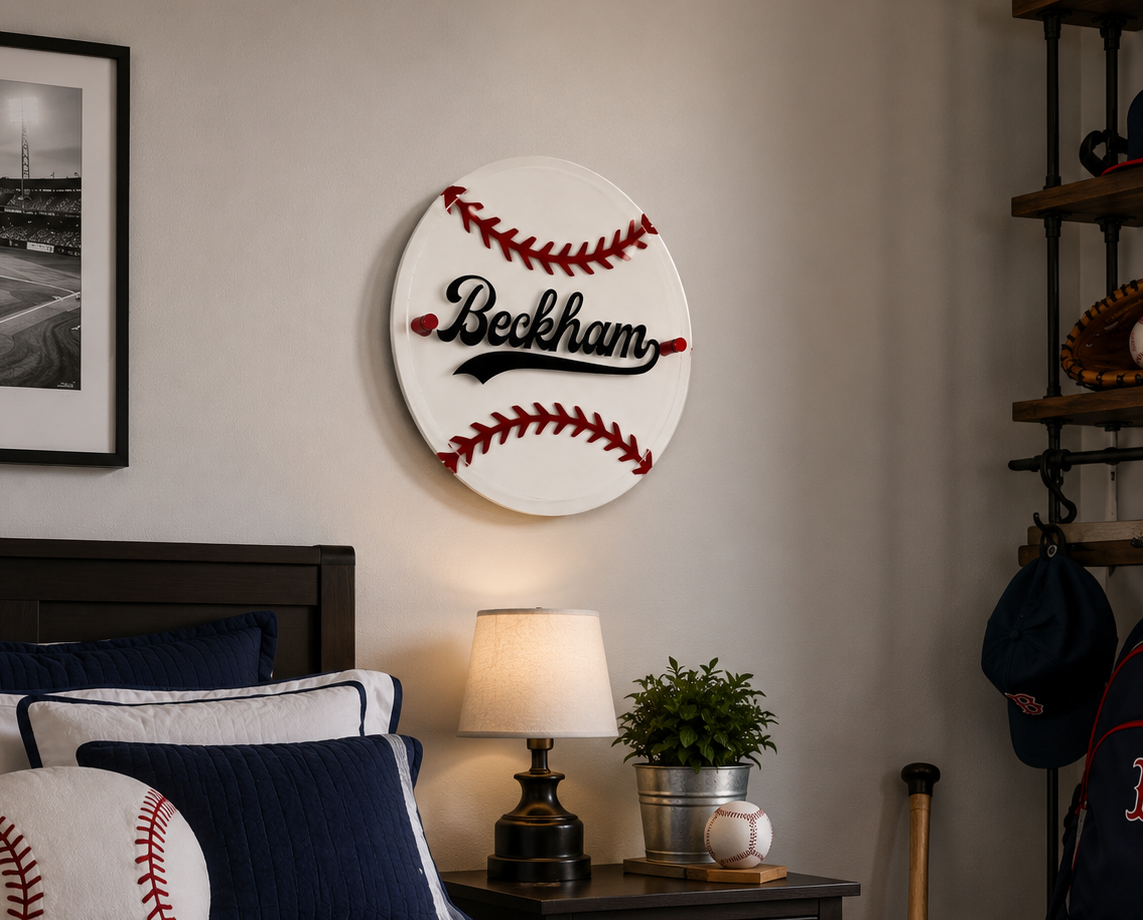 3D Baseball Nursery Sign