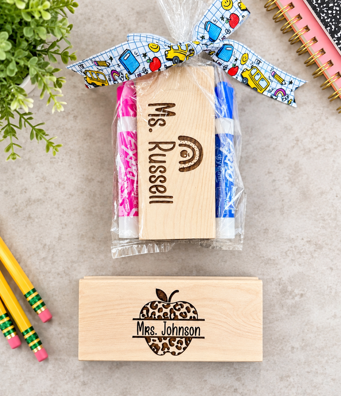 Personalized Teacher Eraser Gift Set