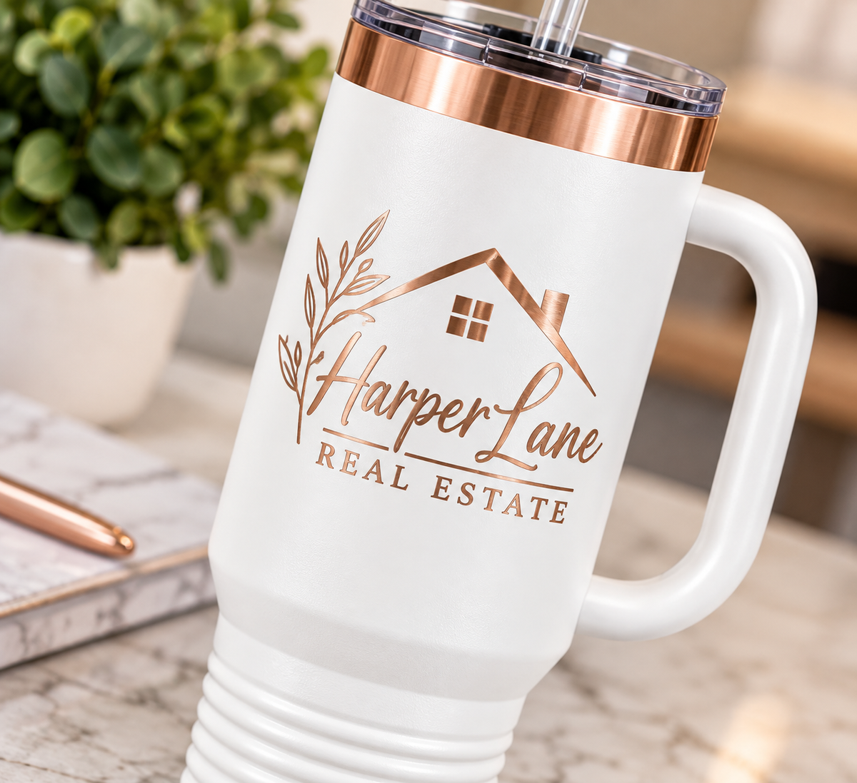 Custom 40 oz Tumblers with Handle | Engraved Tumblers