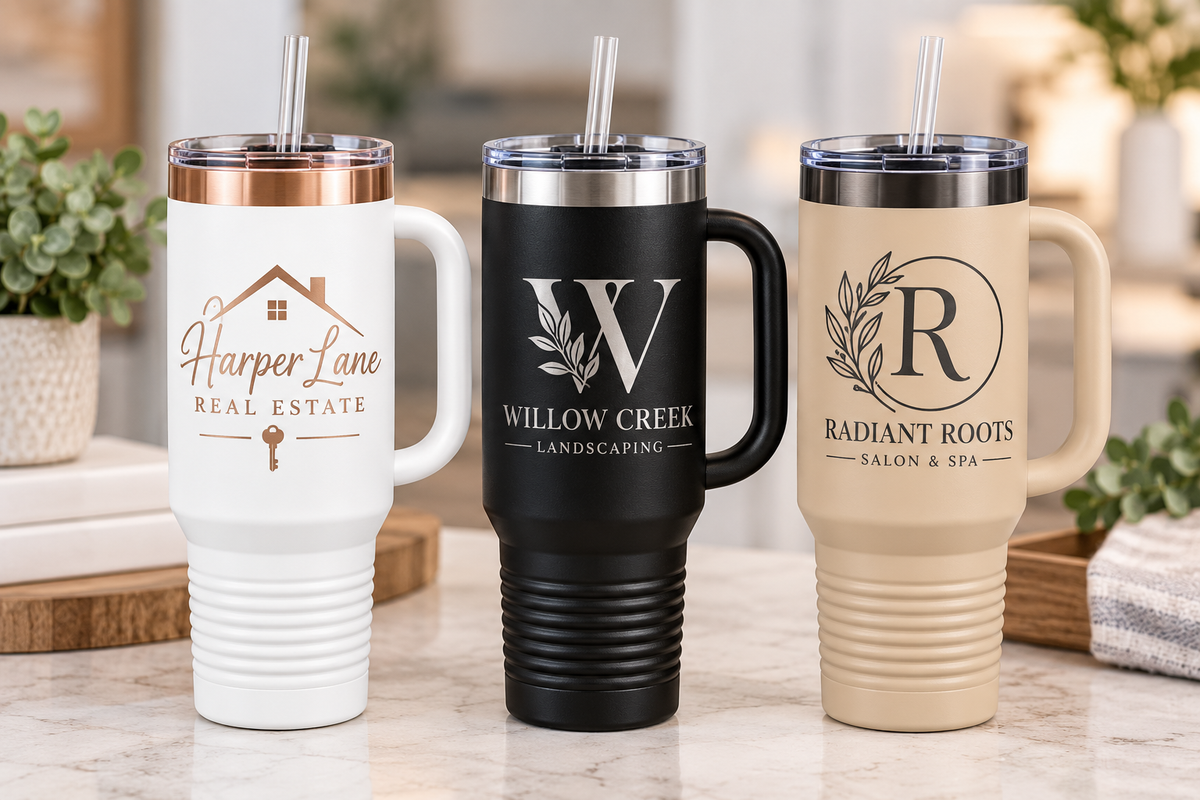 Custom 40 oz Tumblers with Handle | Engraved Tumblers