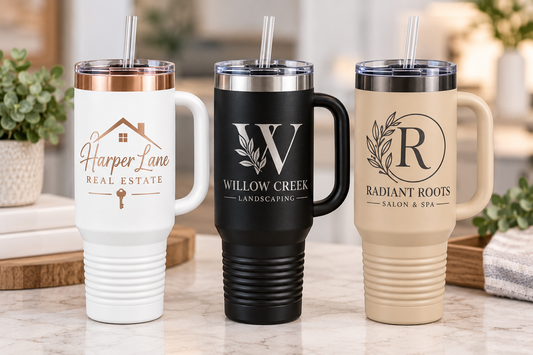 Custom 40 oz Tumblers with Handle | Engraved Tumblers