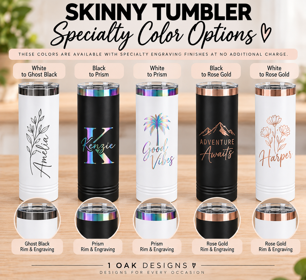 Custom Skinny Tumblers | Engraved 20 oz Tumblers