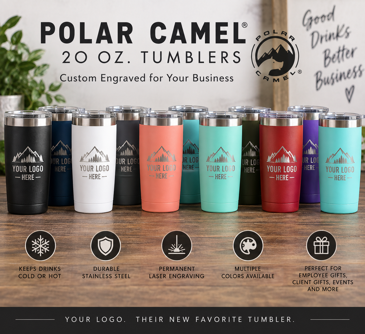 Custom Business Logo Tumblers | Bulk Engraved Tumblers