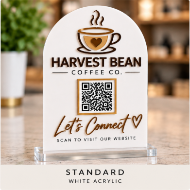 Personalized Business QR Code Sign | Semi-Custom Arch Design