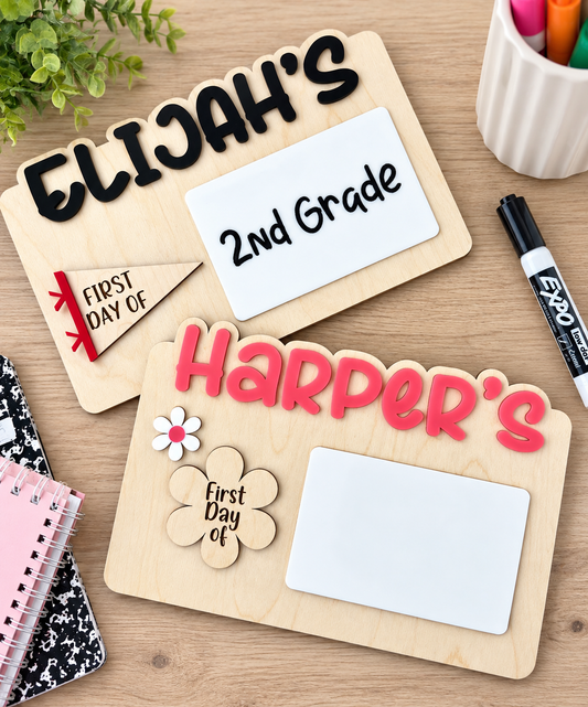 Personalized First Day of School Sign