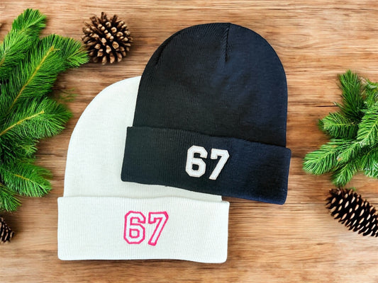 Six Seven 67 Embroidered Beanie